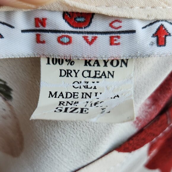 Vintage Y2K  NC Love USA Made Rayon Chiffon Sherry Floral Maxi Dress Sleeveless - Picture 8 of 10